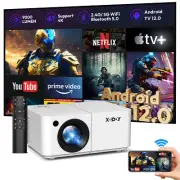 4K Mini Portable Projector 1080P Android 9000Lumen WiFi BT Home/Office Theater
