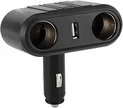 Cigarette Lighter Socket, USB Car, Universal Car 2 Way Splitter Adapter with USB Fast Port