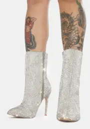 Chrome Going Places Glitter Ankle Boots