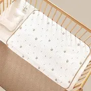 ZONEY Potty Training Bed Pad 100% Waterproof, Bed Wetting Protection Pad for Twin and Toddler Beds, Reusable, Non Slip and Easy to Change, Waterproof Mattress Pad, Washable (Flower, M(80 * 100cm))