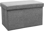 Storage Stool Footstool Storage Trunk Toy Box Chair Pouffe Stool Practical Footrest Footstool (Color : Gray)