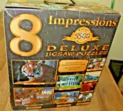 Impressions 8 Deluxe Jigsaw Puzzles 5500 Pieces Full Color Guide 7 Sealed 1 open