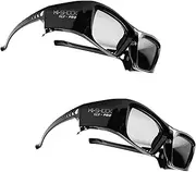 2 x Hi-Shock DLP Pro 7G Black Diamond DLP Link 3D Glasses for All DLP 3D Projectors Compatible with Optoma, Ace, Benq, Vivitec, Viewsonic, LG [Latest Gen. | Shutter Glasses | 96-144 Hz | 39 g |