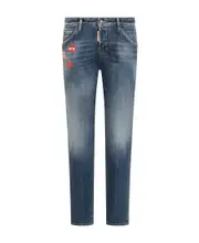 Dsquared2 PAC-Man Patch Detailed Jeans IT44 Blue