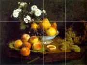 Fruits Grape Flowers Mural Ceramic Backsplash Tile #862