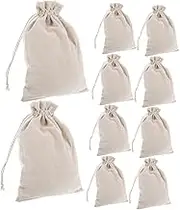 Cabilock 10pcs Reusable Muslin Storage Bags Cotton Drawstring Bags for Home Party Favors Edging Versatile Use for Rice Packaging present Wrapping