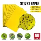 10-50 pcs Yellow Sticky papers Insect Trap Catcher Killer Fly Aphids Wasp