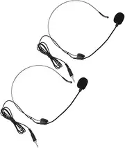 Yardwe 2pcs Headset Microphone Head-Mounted Mic for Speaker Voice Amplifier Noise Reduction and High-Shielding Material for Live Streaming