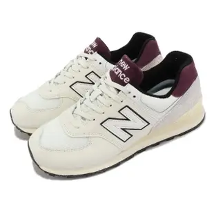 【NEW BALANCE】休閒鞋 574 男鞋 女鞋 白 紅 麂皮 復古 經典 NB 紐巴倫(U574YR2-D)
