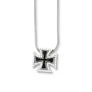 Sterling Silver & Cz Crosses Necklace