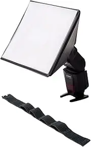 LumiQuest SoftBox III with UltraStrap LQ-119S Bundle - Flash Diffuser Light Softbox, Enlarges The Light Source - Perfect for Press and Other Fast Moving Scenes (Black)