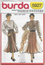 A8 BURDA 5927: SKIRT SIZE 10-20 SEWING PATTERN