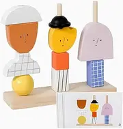 Talvryx Montessori Wooden Blocks & Stacking Games for Toddlers - Creative Role-Play Toy with 20 Patterns - Building & Matching Skills for Kids 3-8 Years Old​