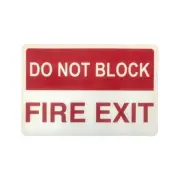 Safe Handler Fire Exit Sign Metal Fire Safety Do Not Block Red/White (10-Pieces)