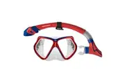 Mirage Adult Beach Sea Swimming Diving Silicone Goggle Mask & Snorkel Set Red
