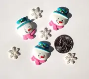 Christmas Snowmen & Snowflakes Resin Flatbacks embellishments scrapbooking glue