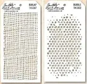 Tim Holtz Layering Stencils Duo Pack Burlap & Bubbles