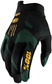 100% iTrack Sentinel Bicycle Gloves, black-green, Size M for Men Black Green