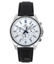 Casio Edifice Chronograph Stopwatch Date 12/24 White Dial Quartz EFV-650L-7AV 100M Men's Watch