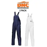 DNC Workwear 2 Pack Cotton Bib And Brace Overall Satety Comfort Work 3111
