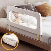 Baby Bed Guard Rail for Toddler - 48in Adjustable Heights, Swing Down Bedrail, Extra Tall Child Safety Side Railing Guards for Kids - Toddler Bed Rail for Queen, King, Twin, and Bunk Size Beds - Full