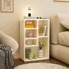 Modern Bedside Table, Pre-Assembled White Nightstand with Multi-Compartment Sto
