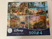 Disney Thomas Kinkade 4in1 500 Piece Puzzle Snow White Mickey Minnie Pocahontas