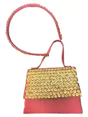 Girls Accessories Burgundy Red Satin Sequin Coin Purse Headband Christmas