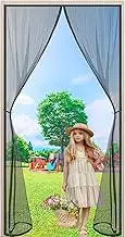 Magnetic Fly Screen Door 170x210cm(67x83inch) Insect Door Screen,Heavy Duty Mesh Curtain Mosquito Net with Magnet for Balcony/Patio Door,Black A