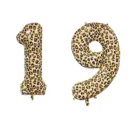 Number Nineteen Balloon Leopard Print Number 19 Balloon 32" Large Decoration