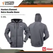 Hunters Element Outdoor Full-length Zip Extra Warm Jacket Retro Hoodie Stone