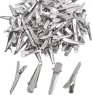30MM Small Alligator Hair Clips, 100 Pieces Silver Metal Alligator Hair Pins Teeth Bows Crocodile Hair Clips Holders Accessories for Hair Care, Arts & Crafts Projects