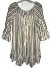 Lola P Off Shoulder Blouse Rayon Embroidered Whimsy Festival Western Boho Large