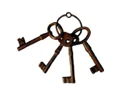Mr Gecko Collector Bunch of Keys On Ring Cast Iron Hand Made Antique Ornamental Decor