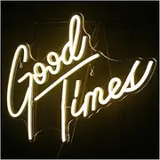 Hanging Art Neon Signs Good Times Neon Signs Led Neon Light For Wall Decor For Wedding Home Wall Birthday Party Bedroom Aesthetic Living Room (Color : White)