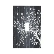 Farmhouse Rustic Gray Wood Tree Light Switch Cover Decorative Grey Wooden 1 G...