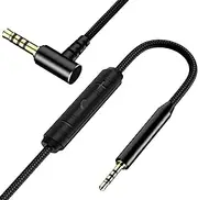 Replacement for Bose Headphone Cord, 2.5mm to 3.5mm Audio Cable for Bose 700 QC25 QC35 QC35 II OE2 AE2, JBL E45BT E55BT E65BTNC, AKG Nylon Braided Wire with Inline Mic & Volume Control (1.5m, Black)