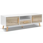 TV Cabinet Entertainment Unit 120cm Wood White Gino Artiss