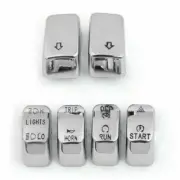 6x Chrome Control Switch Button Cap Kit Fit Softail Classic Deluxe 2011 SA