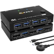 NEW 2 Port DP KVM Switch with DisplayPort 4K@60Hz USB KVM Switcher Dual Monitors