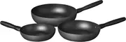 Meyer Bauhaus Non Stick Cookware 20/24/28cm Frying Pan Triple Pack, Skillet Pack, Pots and Pans, Induction Compatible, Dishwasher Safe, Oven Safe, Sesame Grey