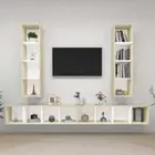 NNEVL Wall-mounted TV Cabinets 4 pcs White and Sonoma Oak Chipboard