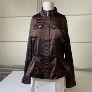 WHITE HOUSE BLACK MARKET Cinched Jacket Women's Size M Rocky Cliff