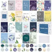 24 Pack Sympathy Cards with Envelopes and Stickers, 4×6 in Assortment Floral ...