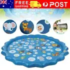 Kids 68'' Outdoor Splash Pad Inflatable Water Play Mat Boys Girls Alphabet Toy