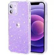 iPhone 12 iPhone 12 Pro Case Bling Glitter Sparkly Case Shockproof Purple Cover