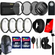 Backpack Selfie Stick Filters Bundle For Canon EOS Rebel T6s T6i T5i T7i 70D 80D