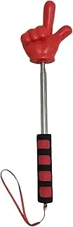 B Baosity Extendable Finger Shape Pointer Stick Stretched 37inch for Elementary Teaching Stainless Steel and PP Presentation Pointer, Red