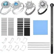 [viiotu] 16 Packs Ring Size Adjuster Invisible, Transparent Ring Tightener, Ring Resizer for Loose Rings-Fit Almost Any Size Rings