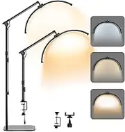 Advwin Led Half Moon Light, Lash Light for Eyelash Tech, Rotatable Standing Floor Lamp Dimmable Lash Lamp with Phone Holder